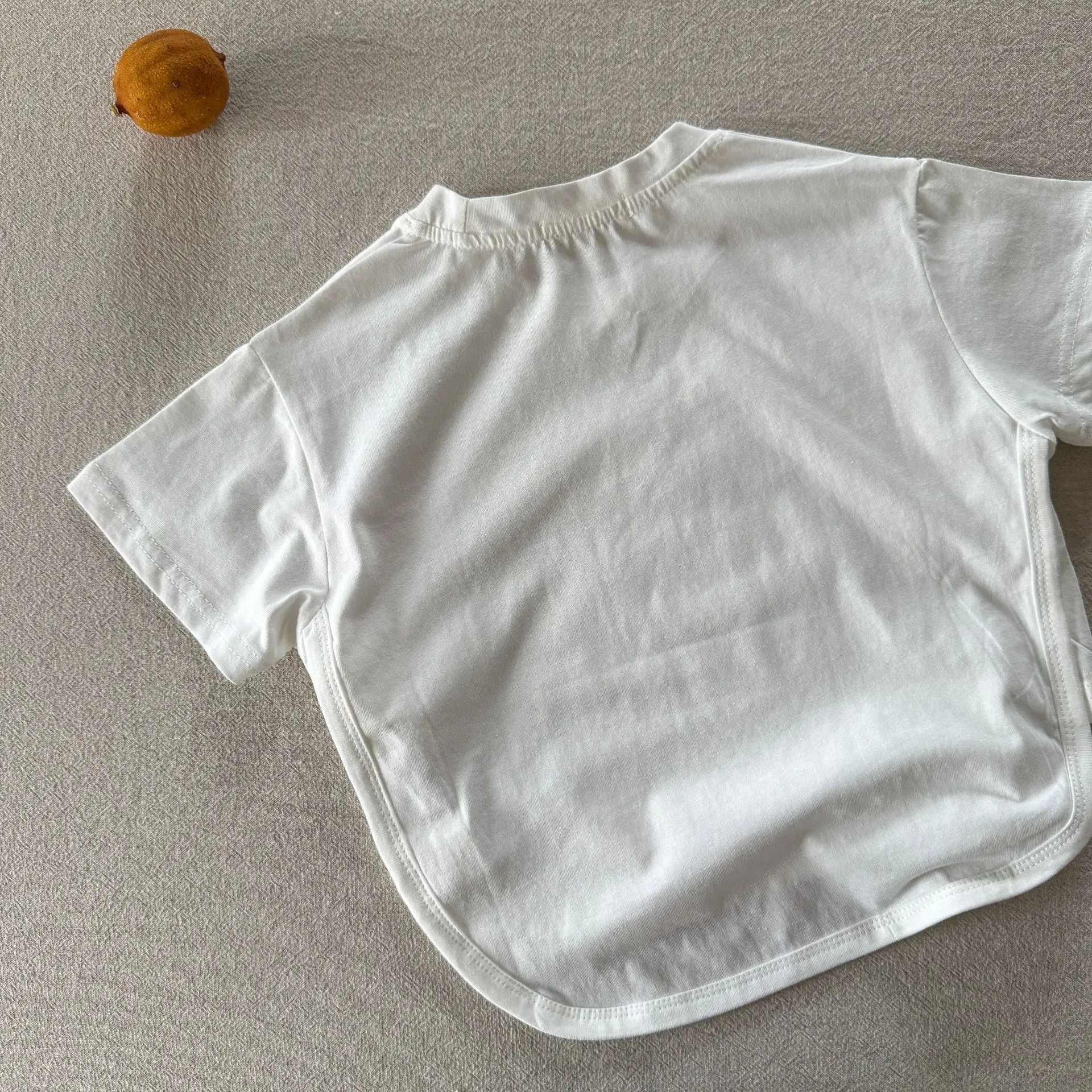 White Cotton Short Sleeve T-Shirt for Kids 2025 — feature 8