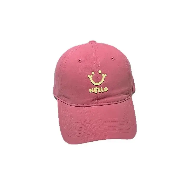 Women Purple Hello Face Baseball Cap 2025