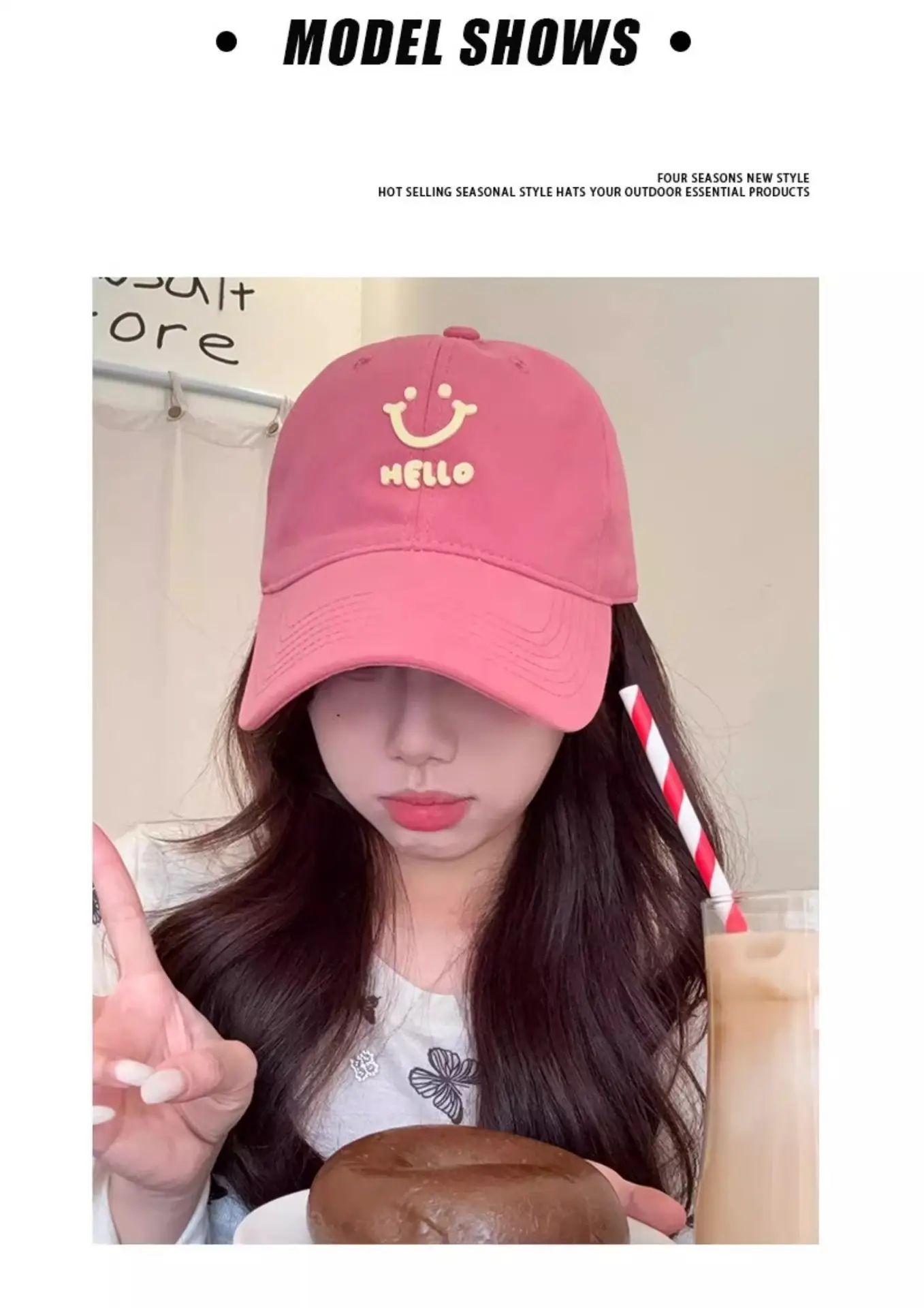 Women Purple Hello Face Baseball Cap 2025 — feature 2