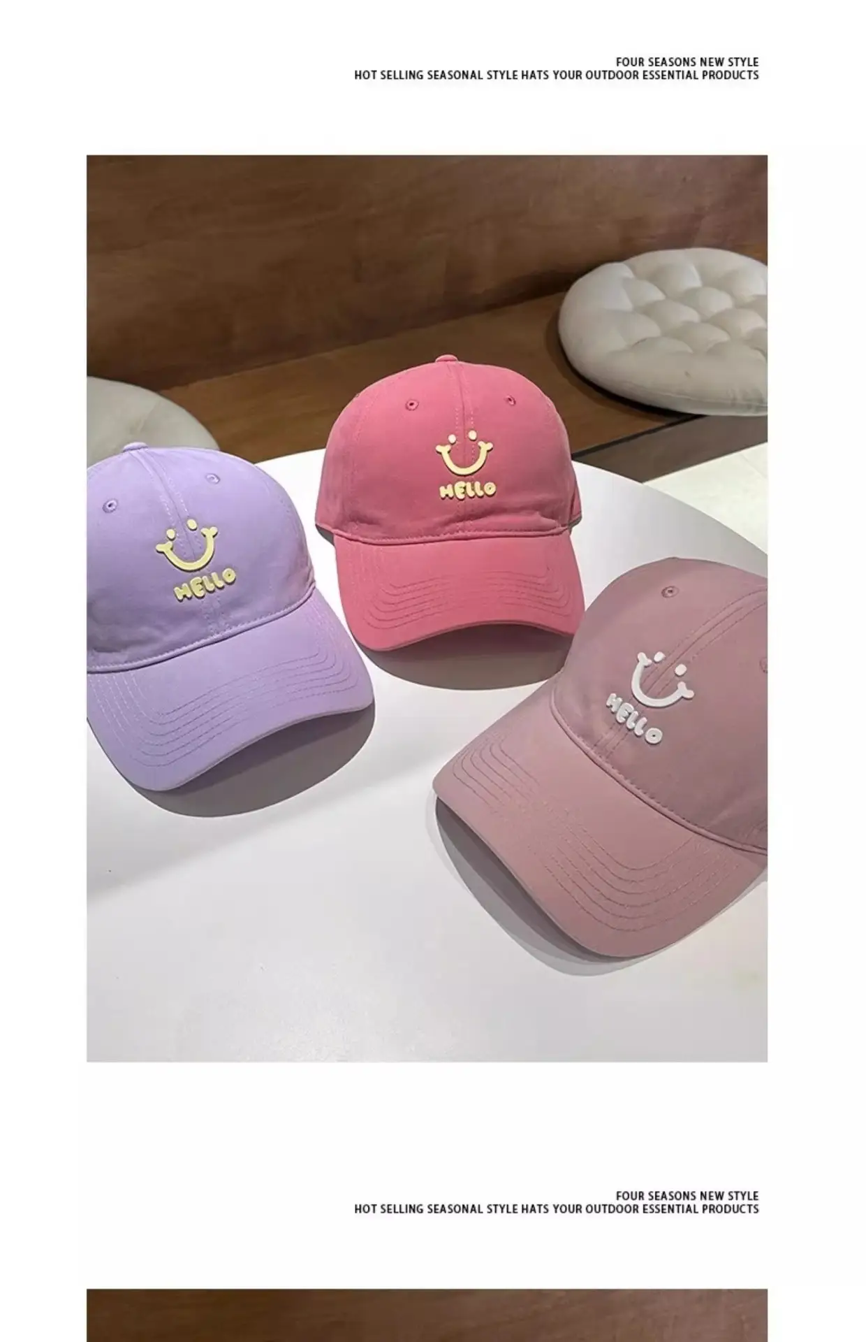 Women Purple Hello Face Baseball Cap 2025 — feature 4