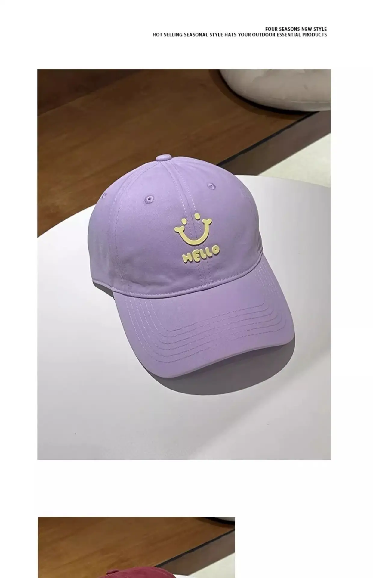 Women Purple Hello Face Baseball Cap 2025 — feature 8