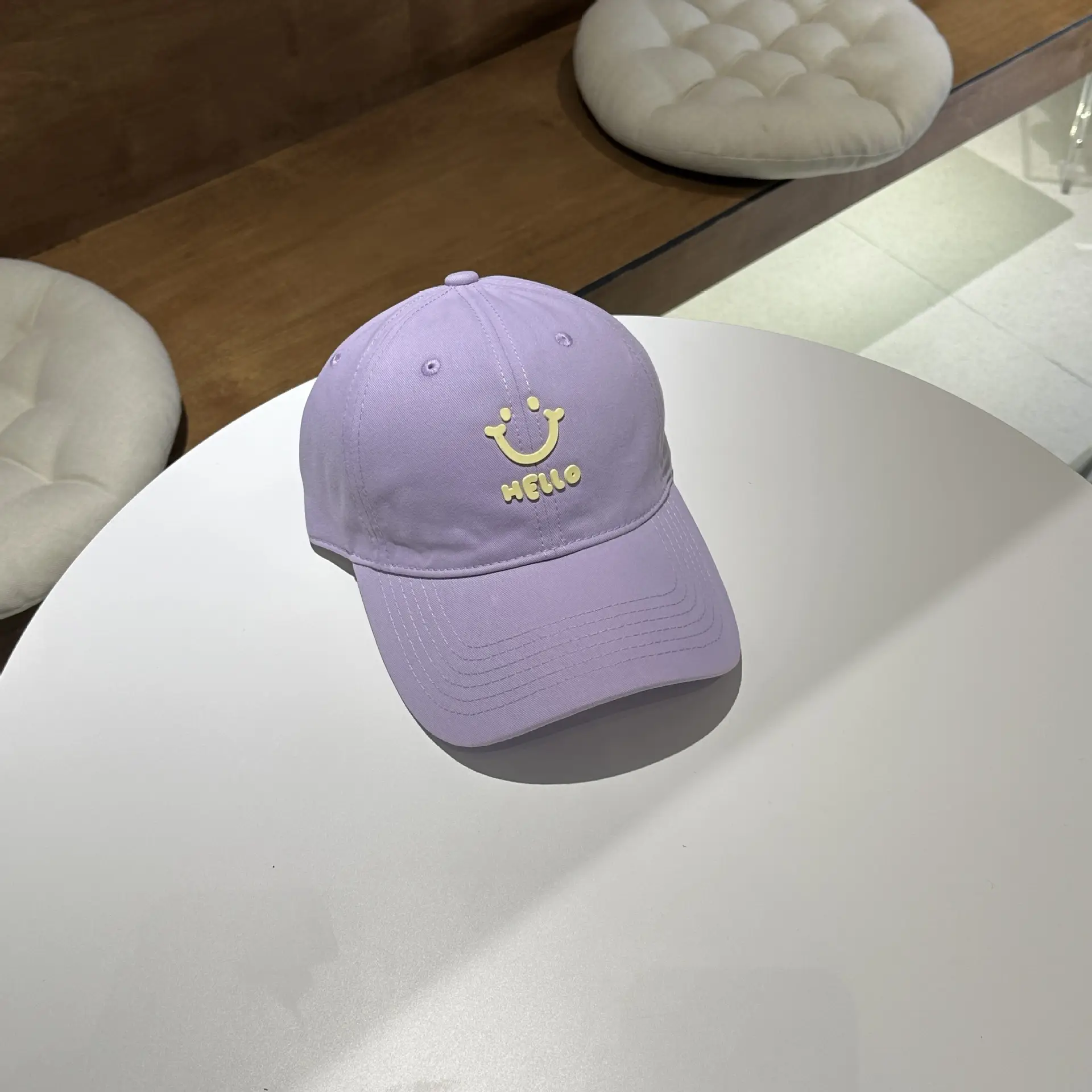 Women Purple Hello Face Baseball Cap 2025