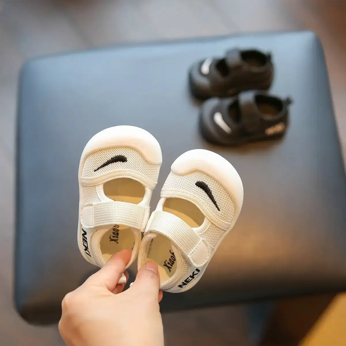 Baby Toddler Soft Sandals White Black 1-3Yr