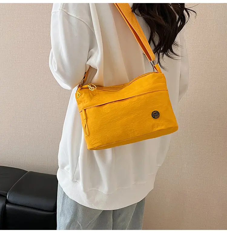 Women's Multi-Compartment Crossbody Bag Yellow Water-Repellent — feature 34