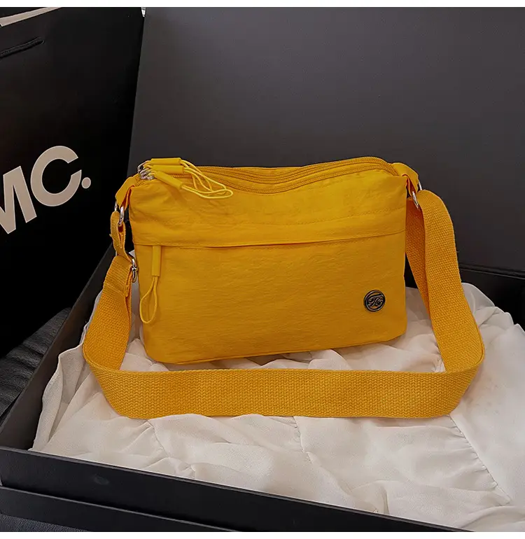 Women's Multi-Compartment Crossbody Bag Yellow Water-Repellent — feature 40