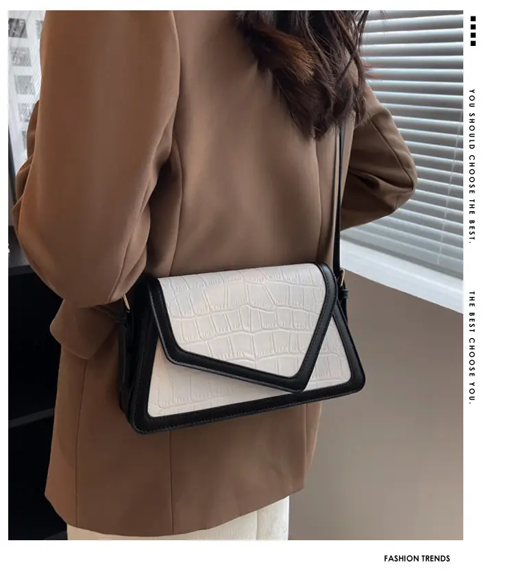 Women's Crossbody Bag Beige Black Contrast 2025 — feature 1