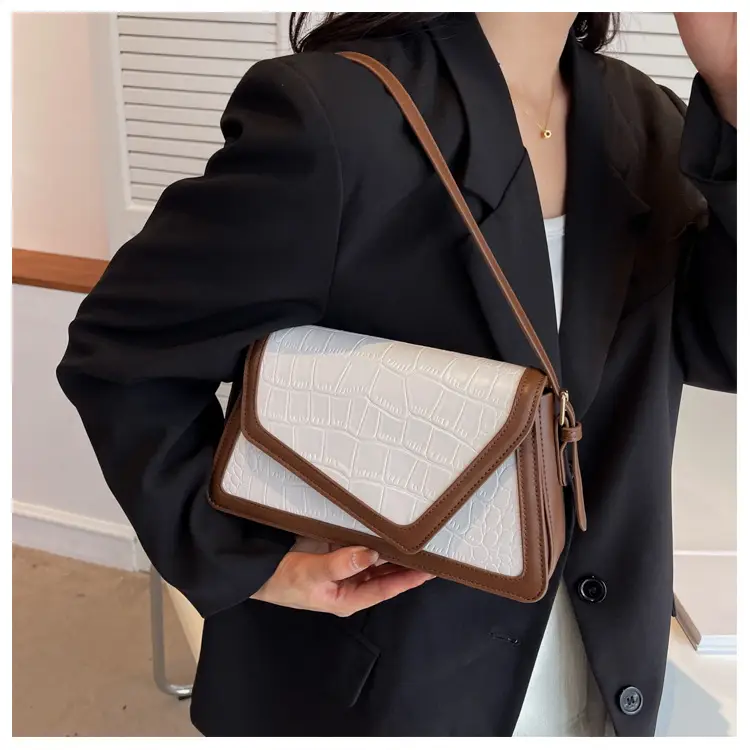 Women's Crossbody Bag Beige Black Contrast 2025 — feature 11