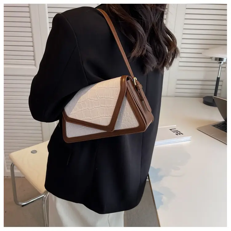 Women's Crossbody Bag Beige Black Contrast 2025 — feature 12