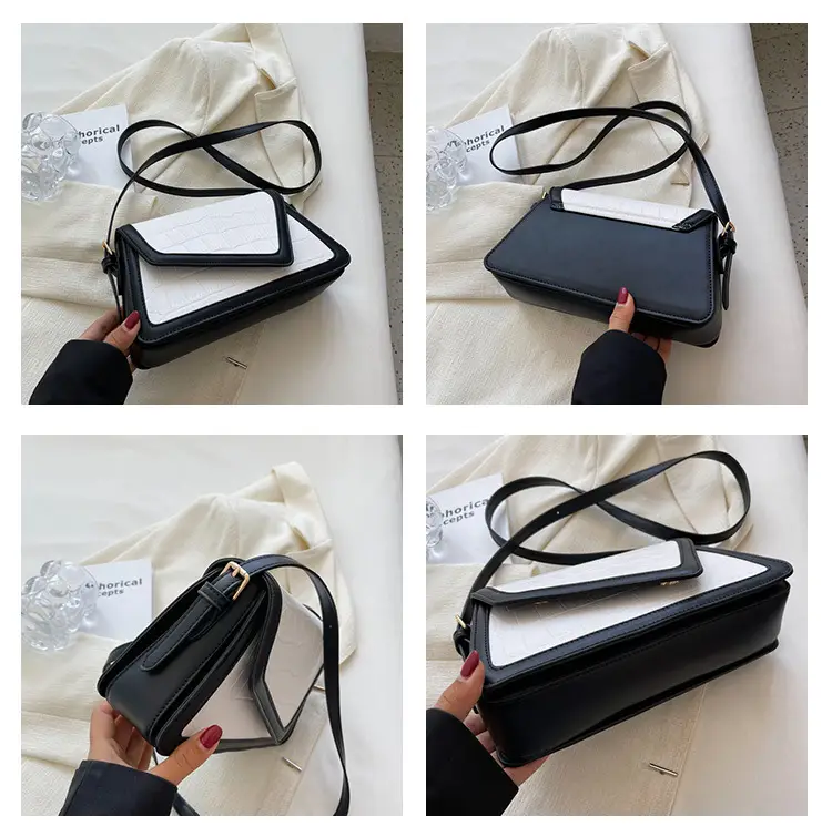 Women's Crossbody Bag Beige Black Contrast 2025 — feature 7