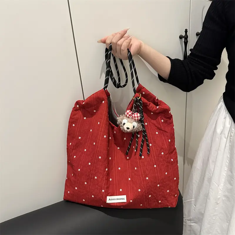 Women's Canvas Polka Dot Tote Bag 2025 - Image 8