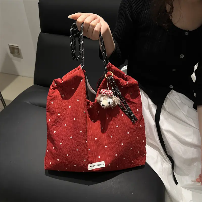 Women's Canvas Polka Dot Tote Bag 2025 - Image 9