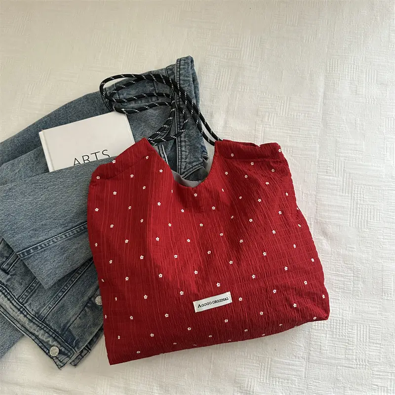 Women's Canvas Polka Dot Tote Bag 2025 - Image 2