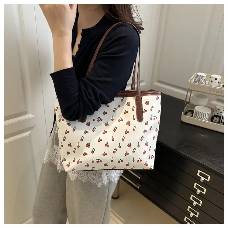 2025 Casual Women's Printed Crossbody Bag White Brown — feature 12