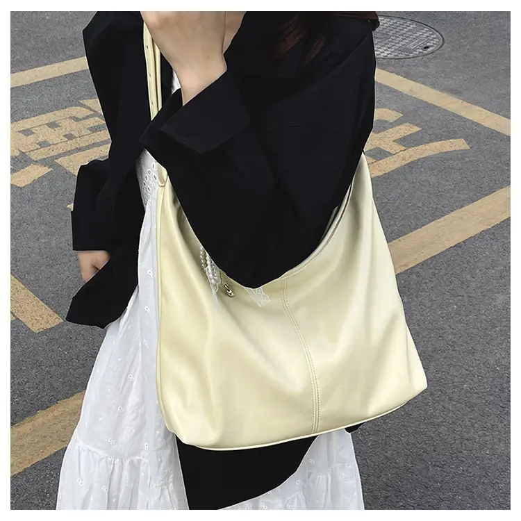 Women's Creamy Underarm Bag with Lace Bow — feature 16
