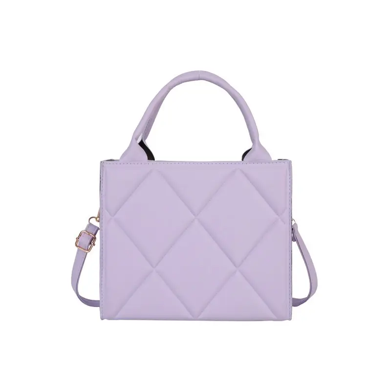 Black Rhombus Quilted Shoulder Bag for Women - Image 9