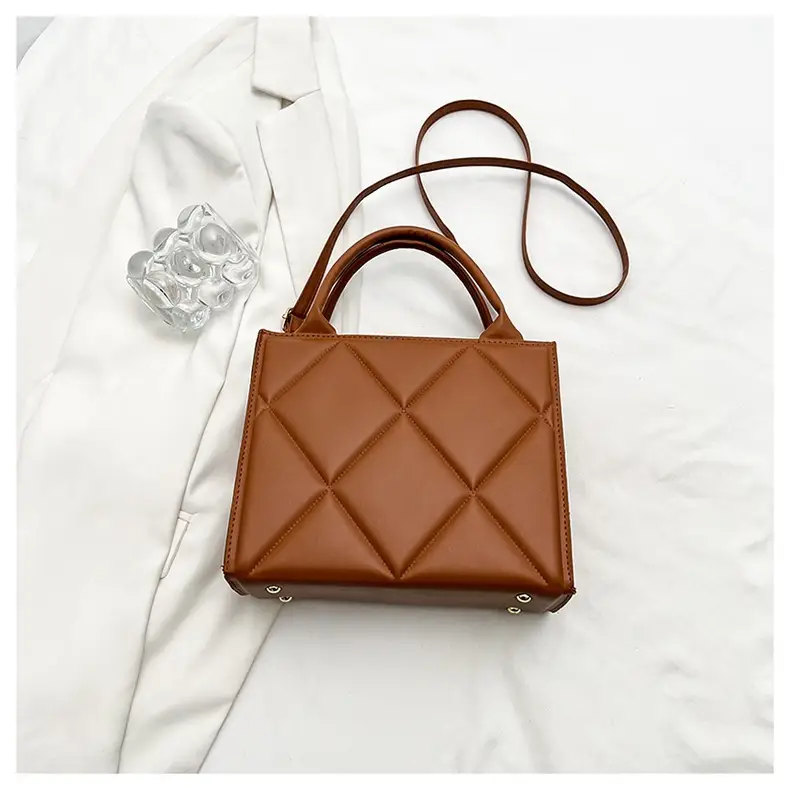 Black Rhombus Quilted Shoulder Bag for Women — feature 17