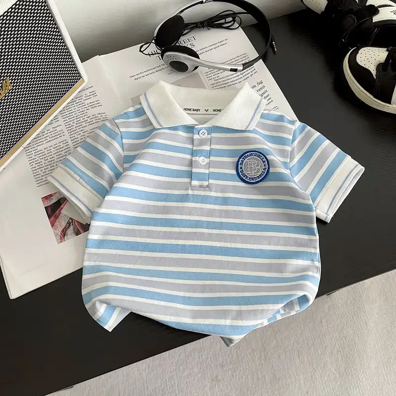 Baby Striped T-Shirt 2025 Boys Summer Two-Piece Set - Image 3
