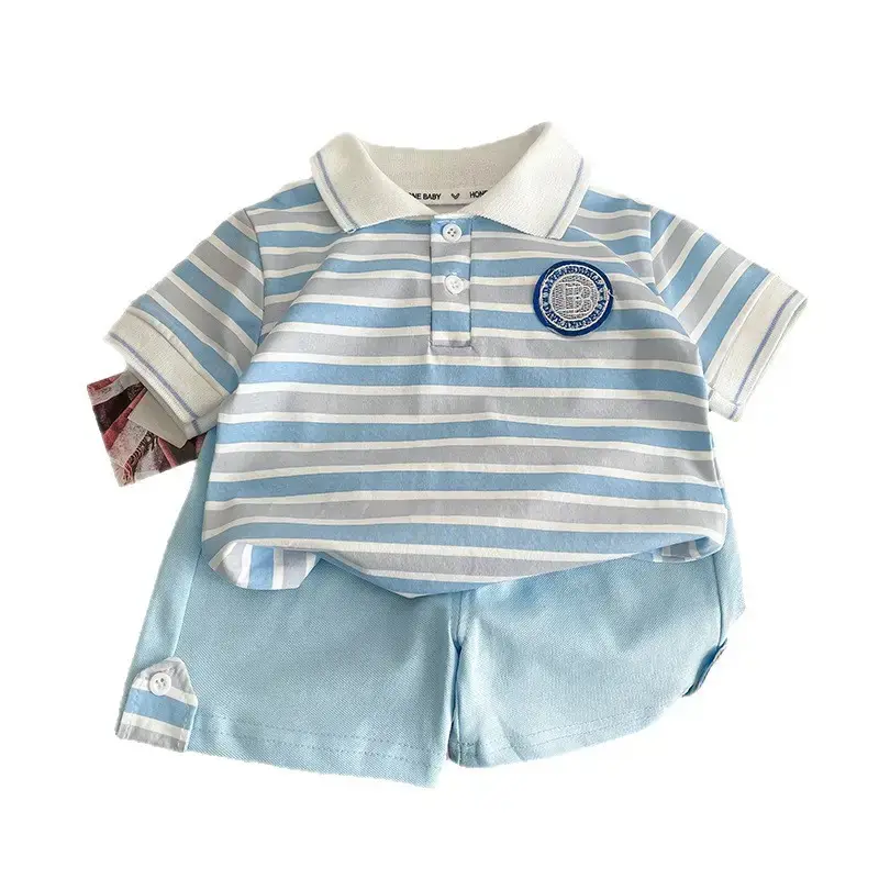 Baby Striped T-Shirt 2025 Boys Summer Two-Piece Set - Image 5