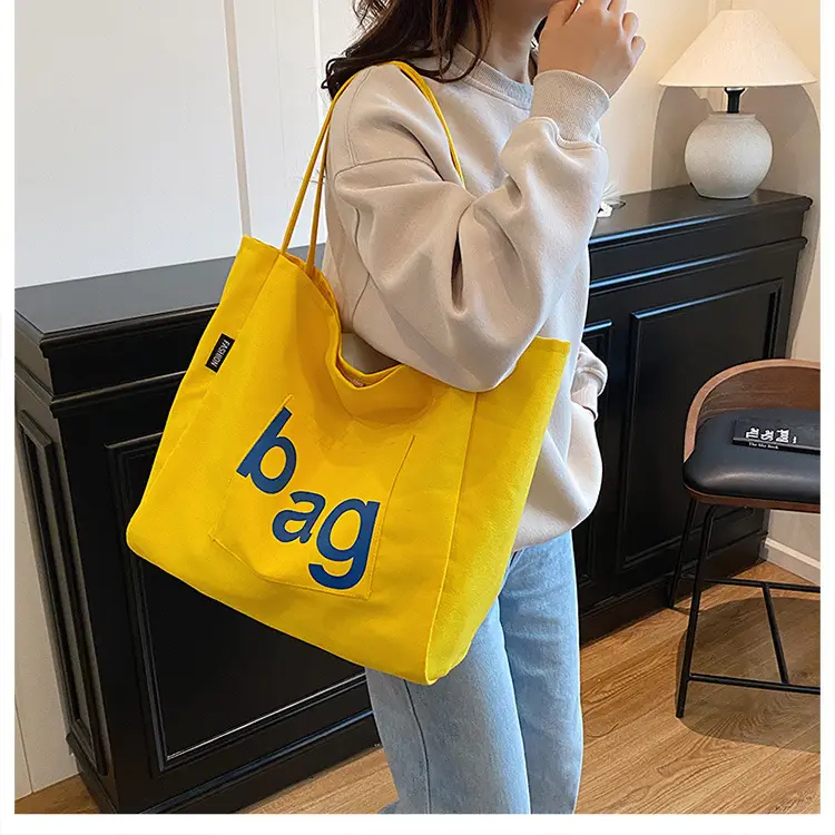 Women Canvas Tote Bag with "bag" Print — feature 20