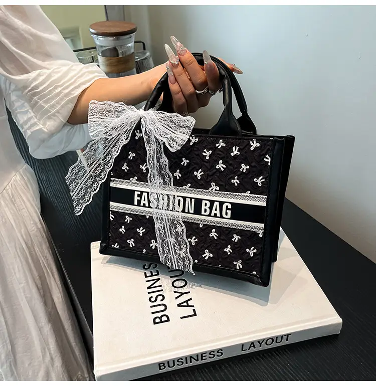 Women's Personalized Black Lace Shoulder Bag — feature 10
