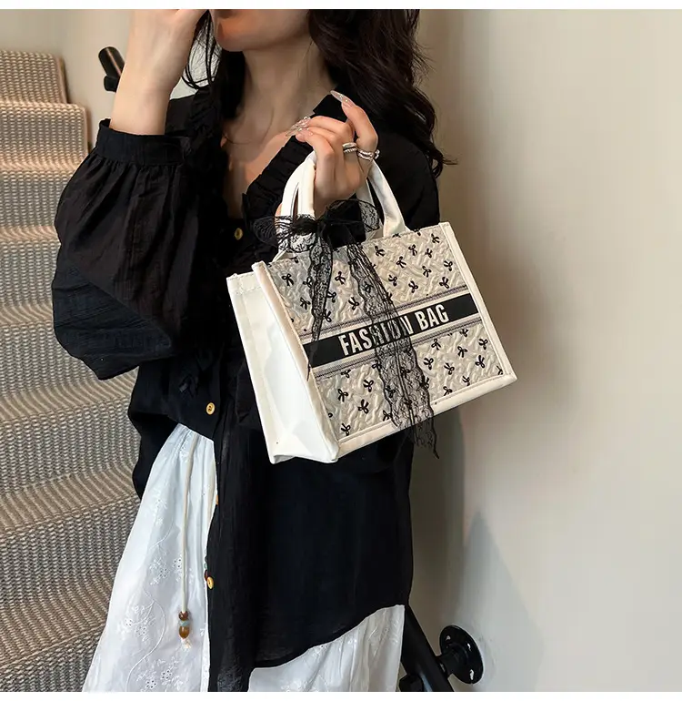 Women's Personalized Black Lace Shoulder Bag — feature 14