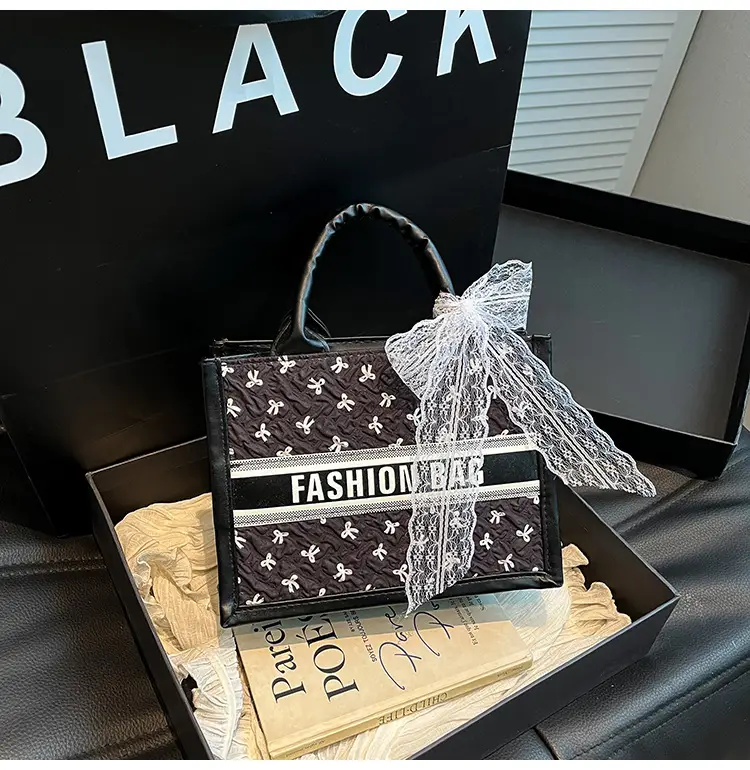 Women's Personalized Black Lace Shoulder Bag — feature 19