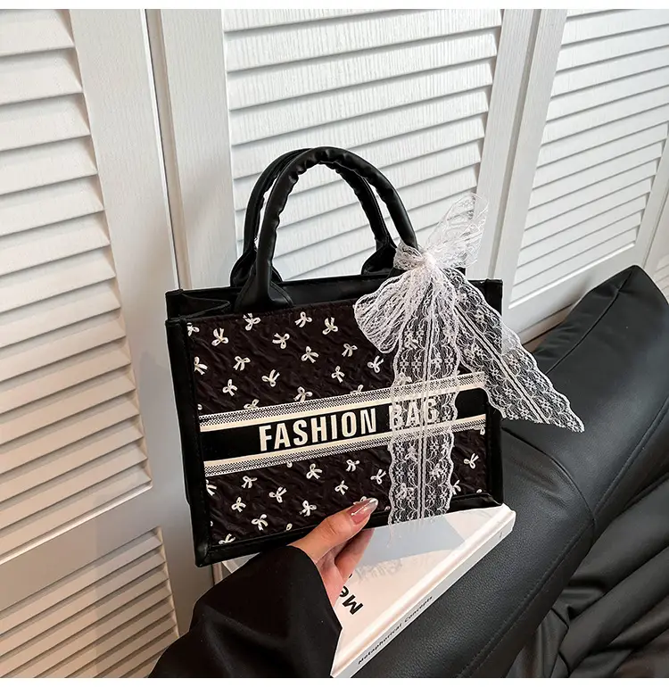 Women's Personalized Black Lace Shoulder Bag — feature 20