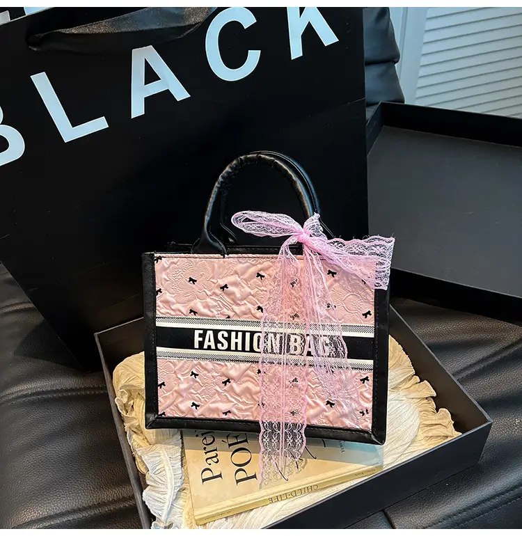 Women's Personalized Black Lace Shoulder Bag — feature 21