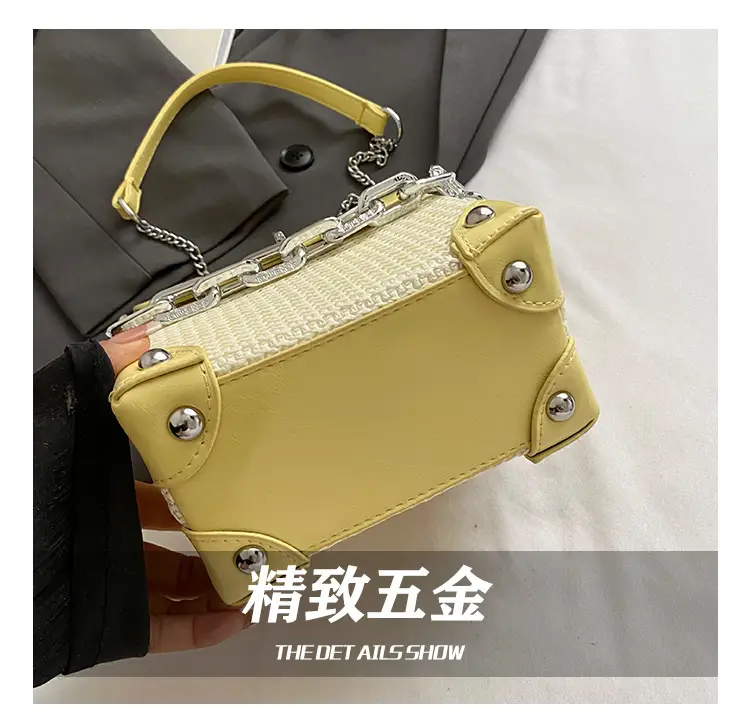 Women's Yellow Bow Shoulder Bag with Chain Crossbody — feature 10