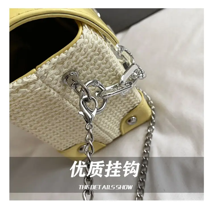 Women's Yellow Bow Shoulder Bag with Chain Crossbody — feature 13