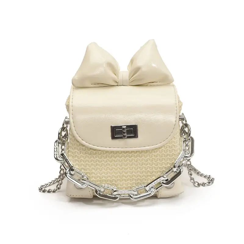 Women's Yellow Bow Shoulder Bag with Chain Crossbody - Image 5