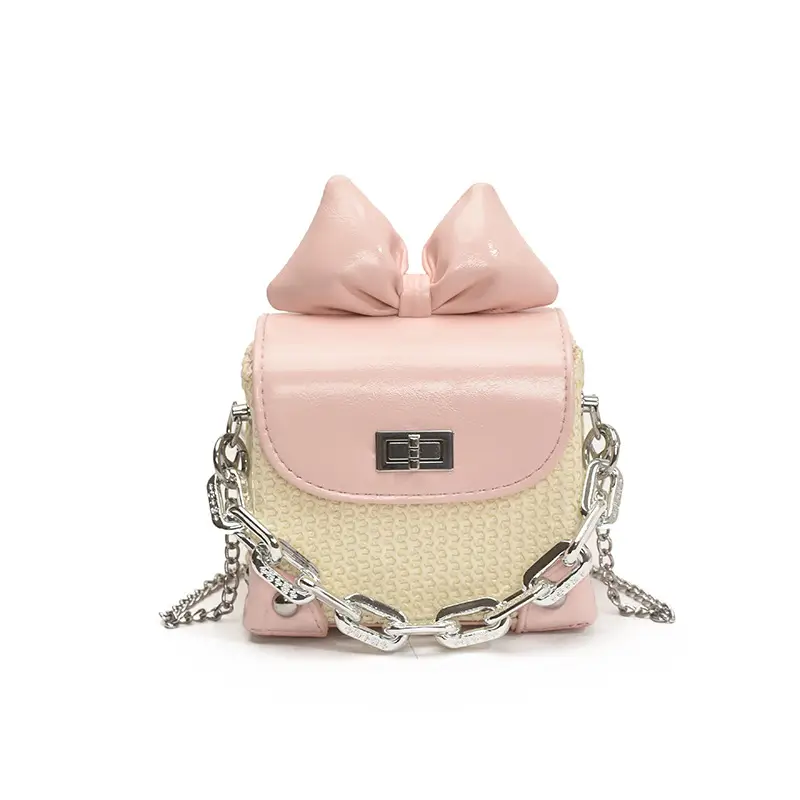 Women's Yellow Bow Shoulder Bag with Chain Crossbody - Image 6