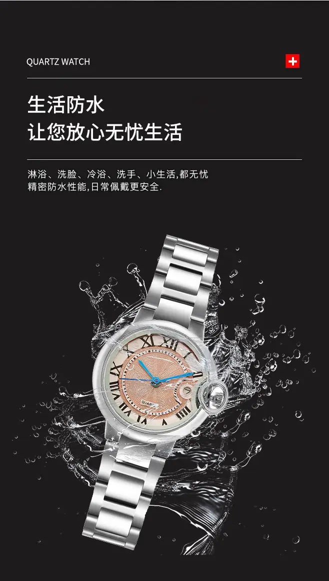 Classic Silver Watch for Women Men Waterproof Calendar Wristwatch — feature 7