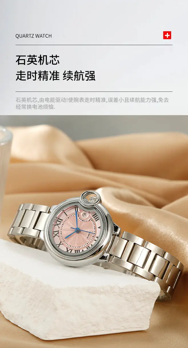 Classic Silver Watch for Women Men Waterproof Calendar Wristwatch — feature 8