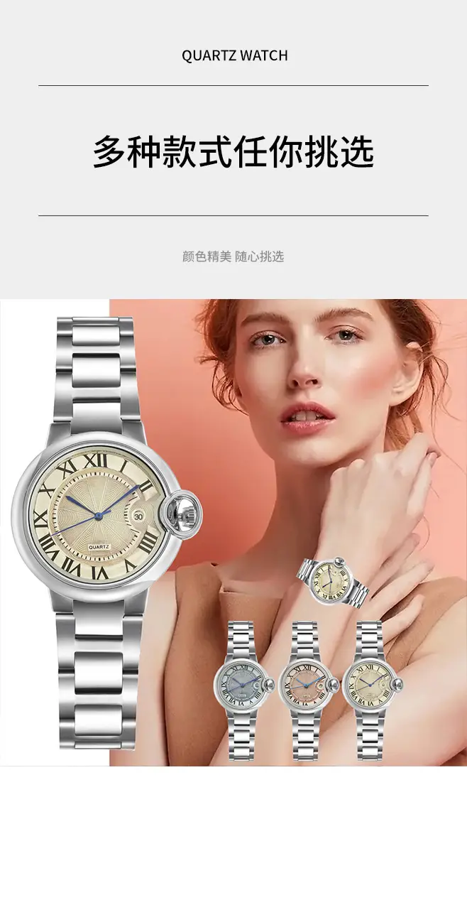 Classic Silver Watch for Women Men Waterproof Calendar Wristwatch — feature 9