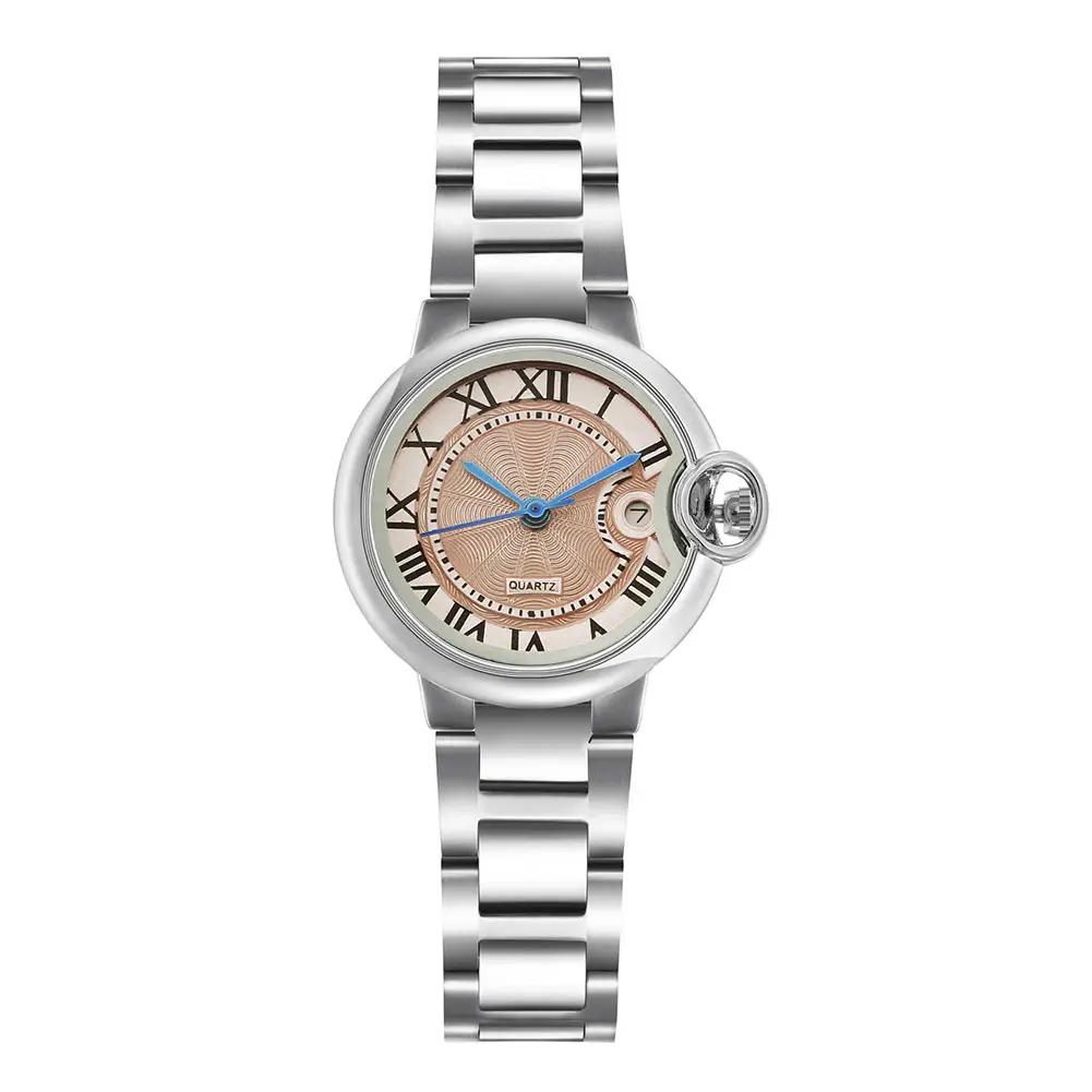 Classic Silver Watch for Women Men Waterproof Calendar Wristwatch - Image 3