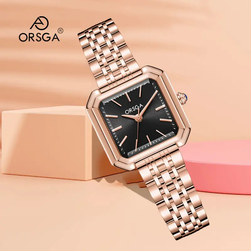 Orsga New Square Women's Watch Gold Silver Quartz Wristwatch