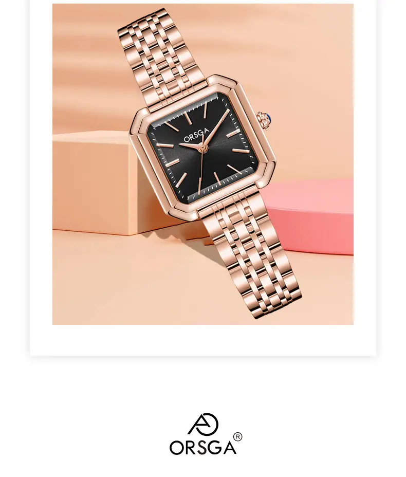 Orsga New Square Women's Watch Gold Silver Quartz Wristwatch — feature 6