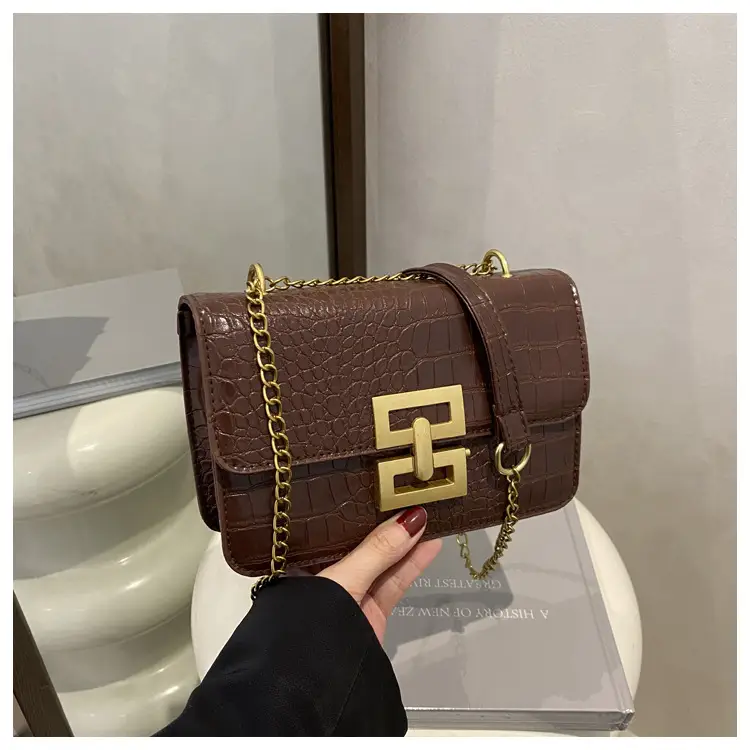Green Crocodile Leather Chain Crossbody Bag for Women — feature 20