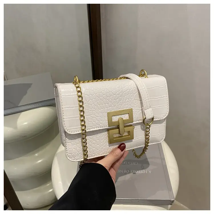 Green Crocodile Leather Chain Crossbody Bag for Women — feature 21