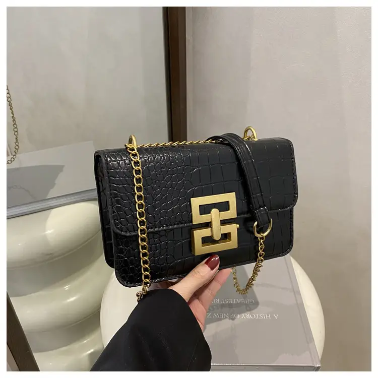 Green Crocodile Leather Chain Crossbody Bag for Women — feature 22