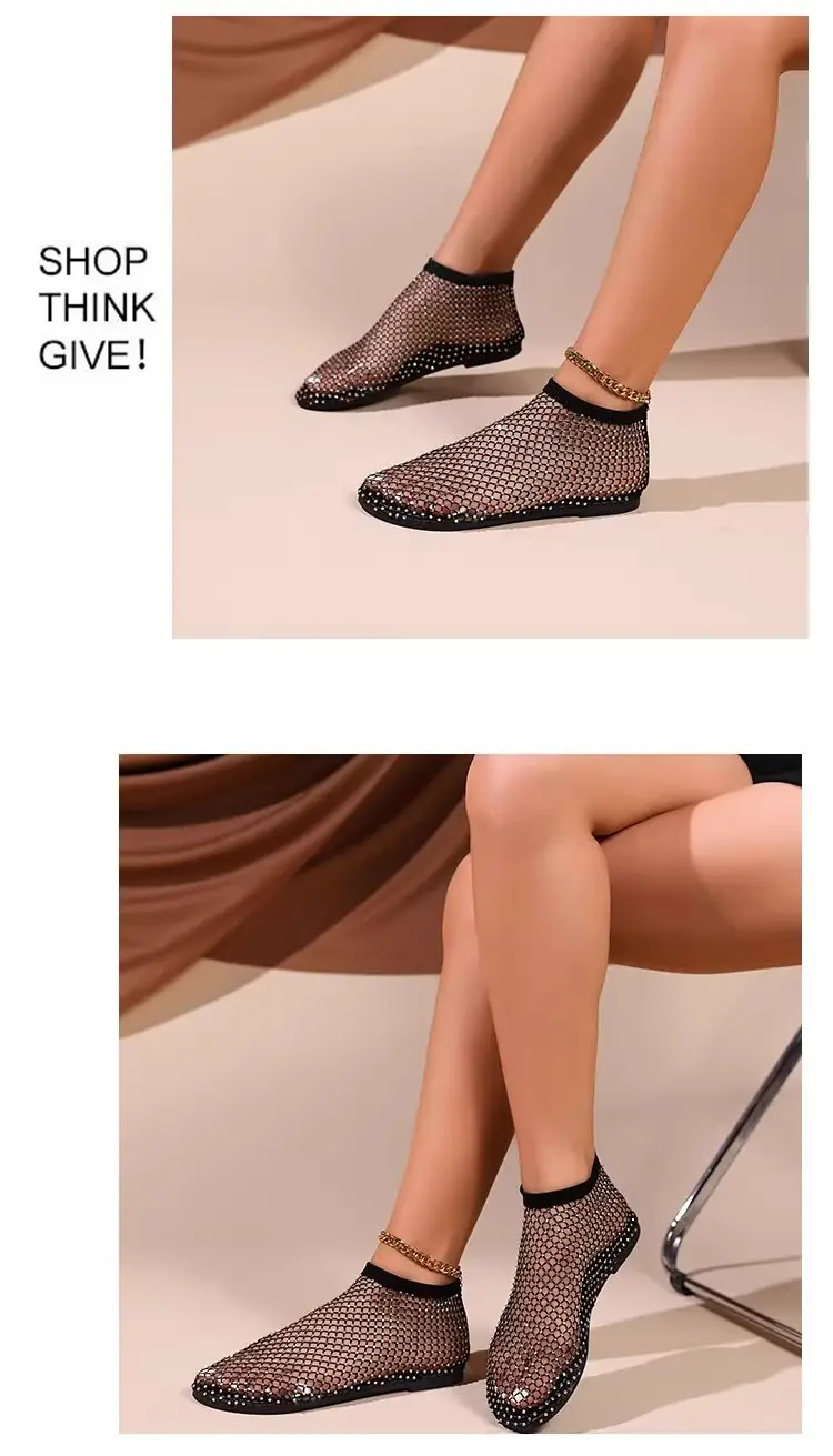 Hollow-Out Mesh Boots for Women, Spring/Summer 2026 New Trendy Versatile Hollow-Out Martin Sandals, Slimming High-Heeled Rhinestone Boots — feature 6
