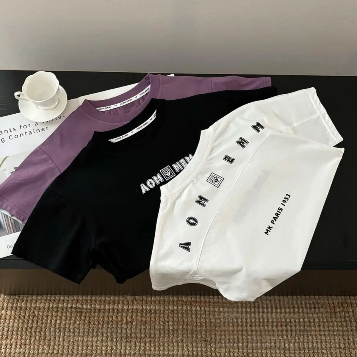 White Cotton Boys Summer Top T-Shirt Large 2025 — feature 3