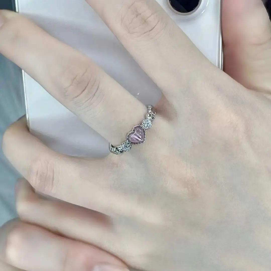 Explosive Pink Cat's Eye Ring for Women Adjustable — feature 5