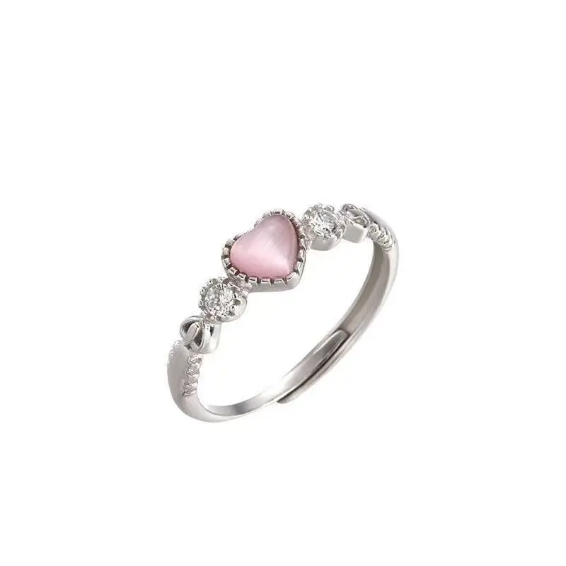 Explosive Pink Cat's Eye Ring for Women Adjustable — feature 8