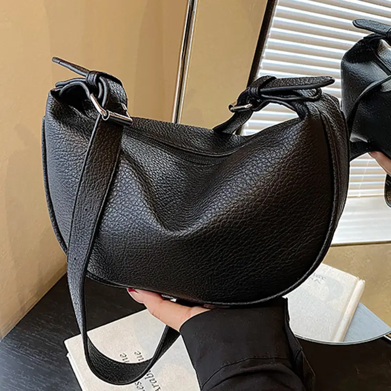 2026 Black Crossbody Bag with Long Strap for Women