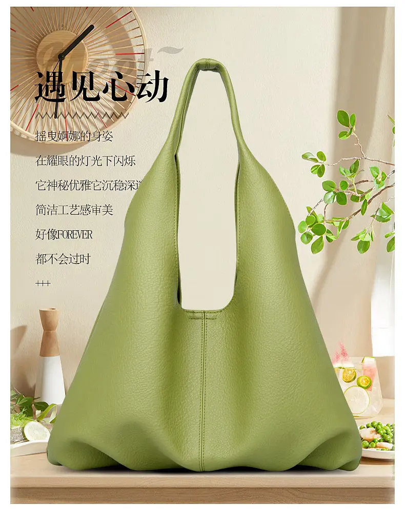 Korean Style Black Leather Tote Bag Large Capacity Women — feature 8