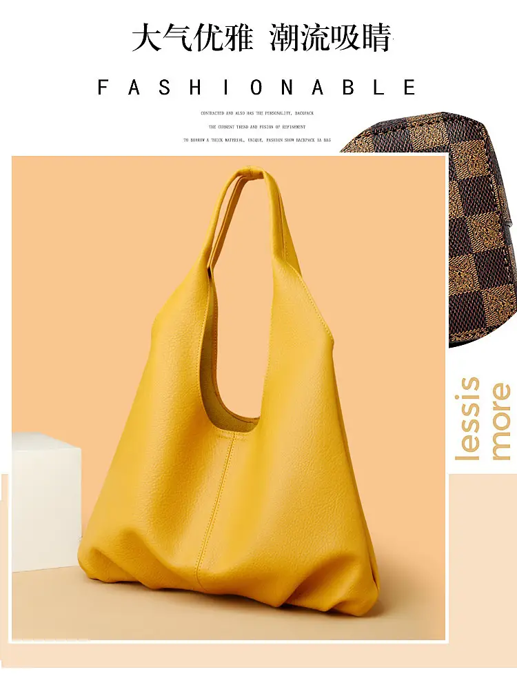 Korean Style Black Leather Tote Bag Large Capacity Women — feature 9