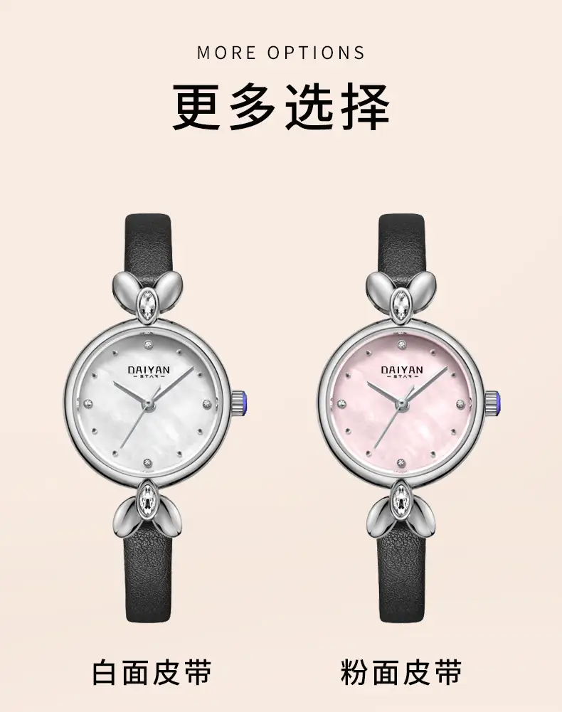 Women's Pink Pearl Dial Mesh Strap Quartz Watch — feature 10