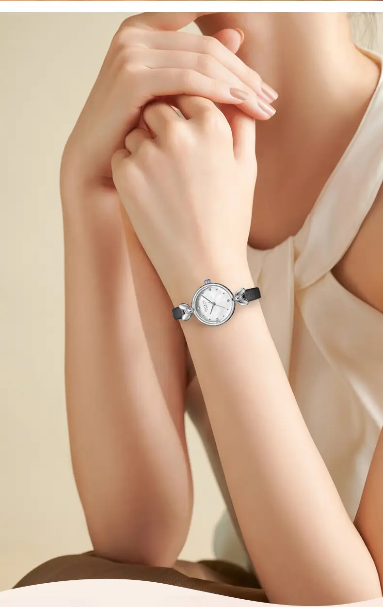 Women's Pink Pearl Dial Mesh Strap Quartz Watch — feature 7
